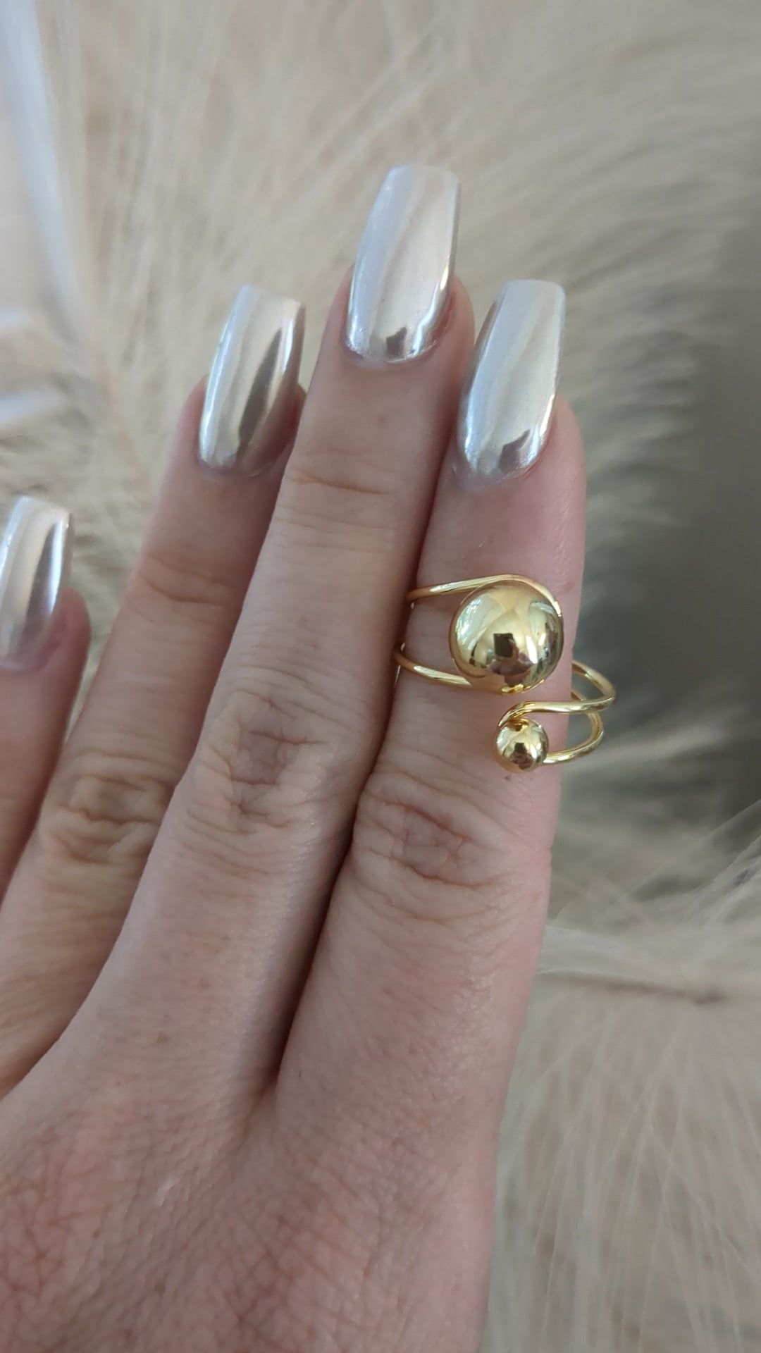 Double Ball Gold Ring