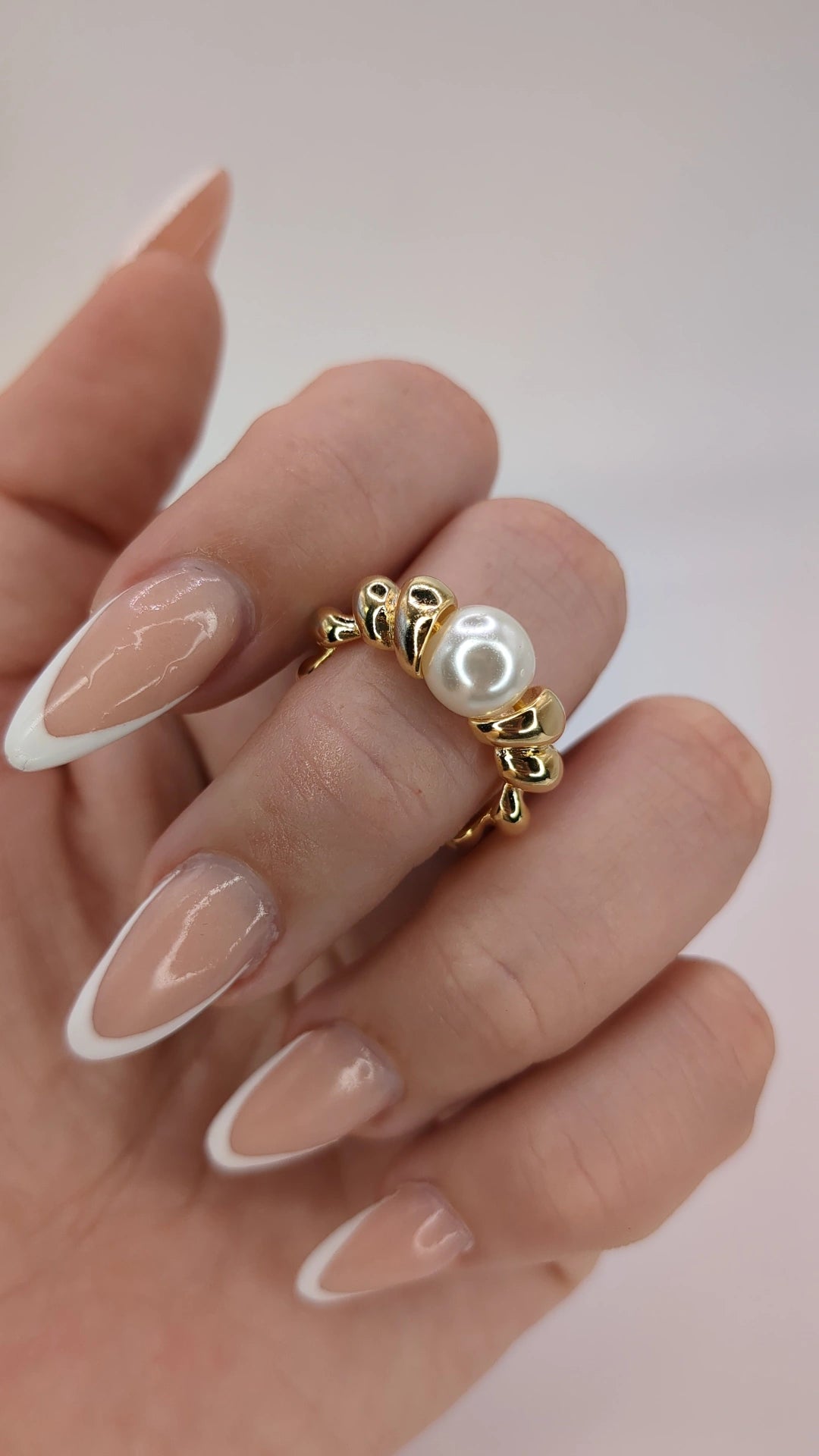 Pearl Croissant Ring