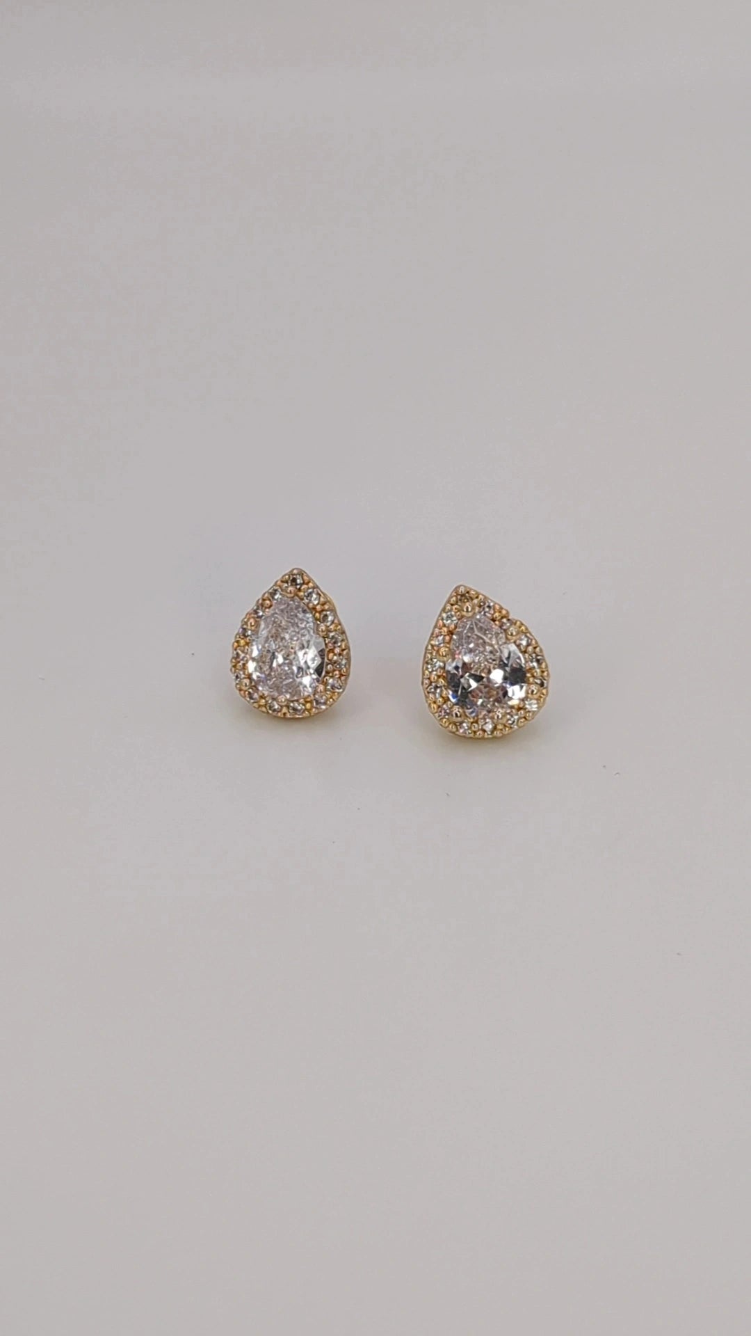 Crystal Pear Stud Earrings