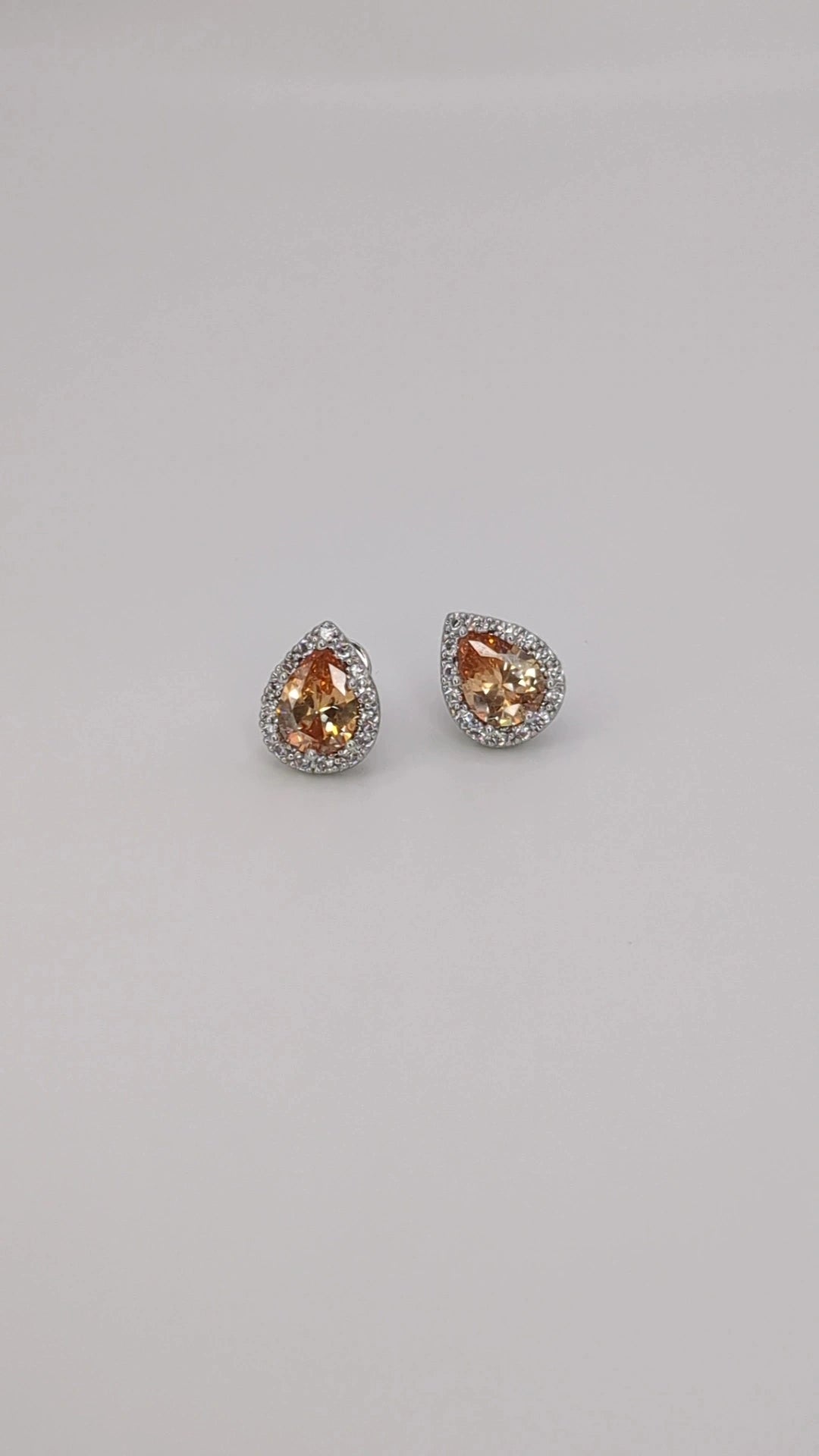 Crystal Pear Stud Earrings