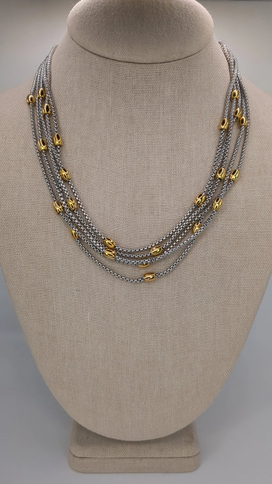 Two Tone Beaded Necklace