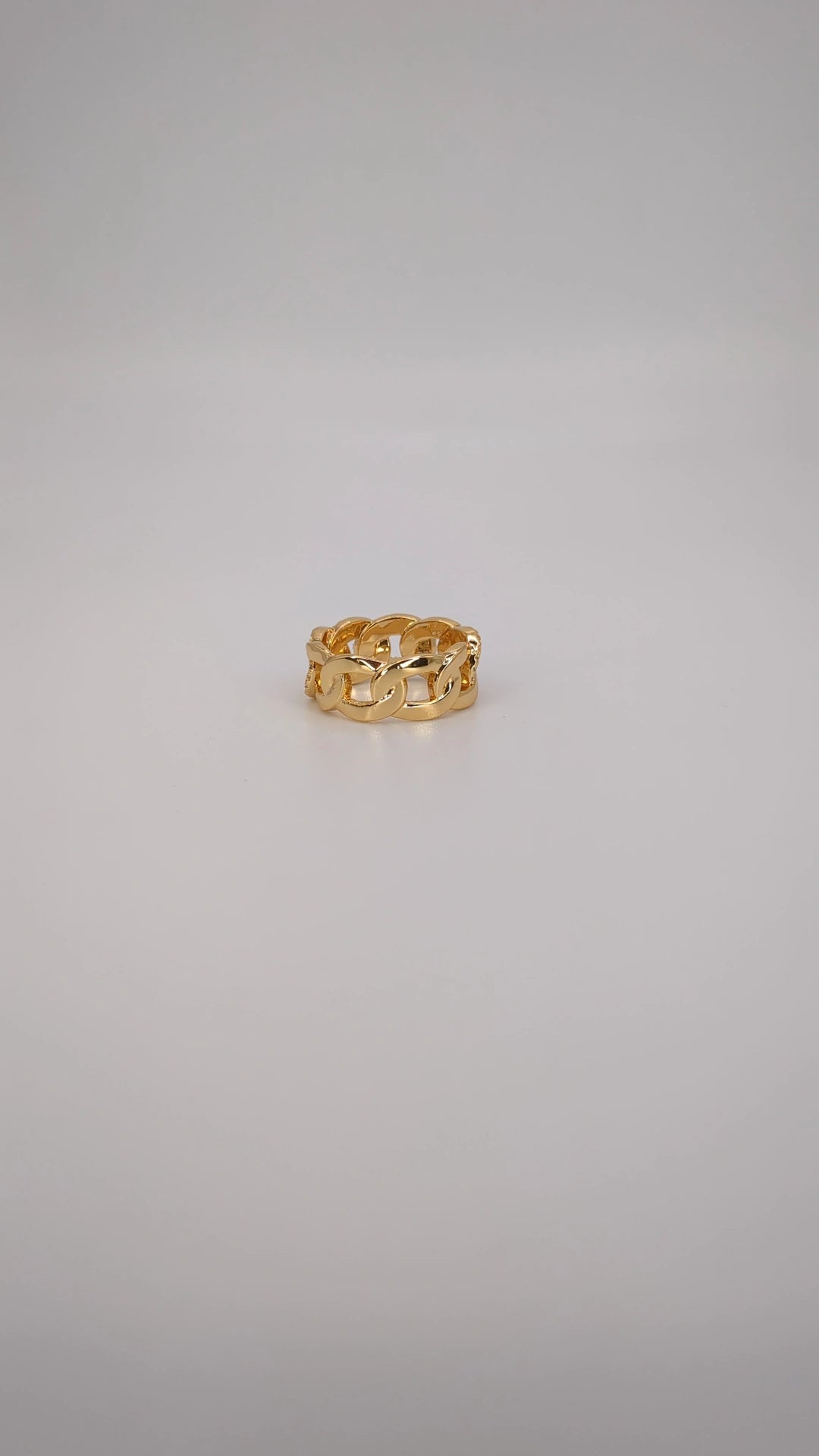 Half Cuban Link Half Crystal Ring