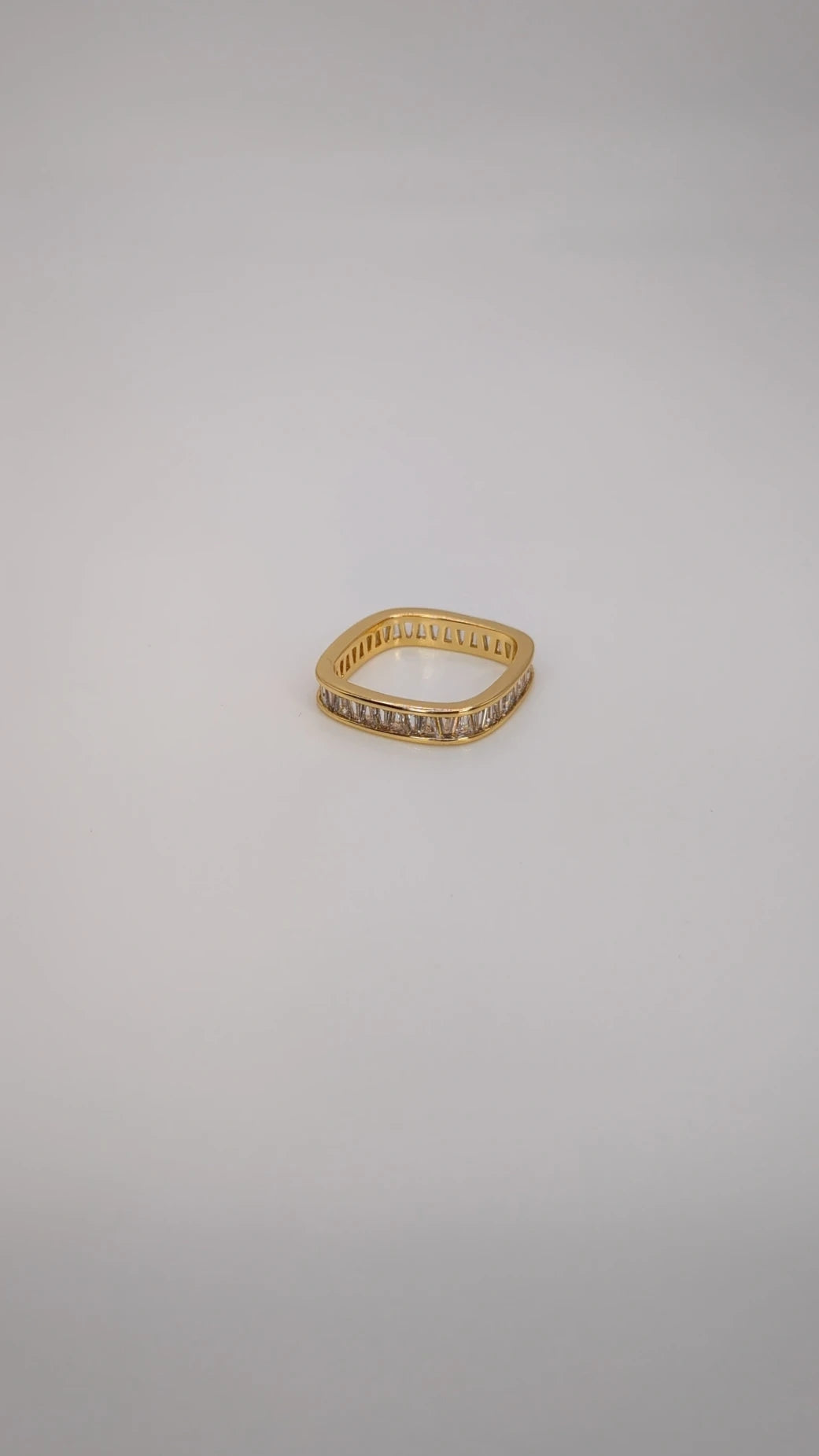 Squared Baguette Crystal Ring