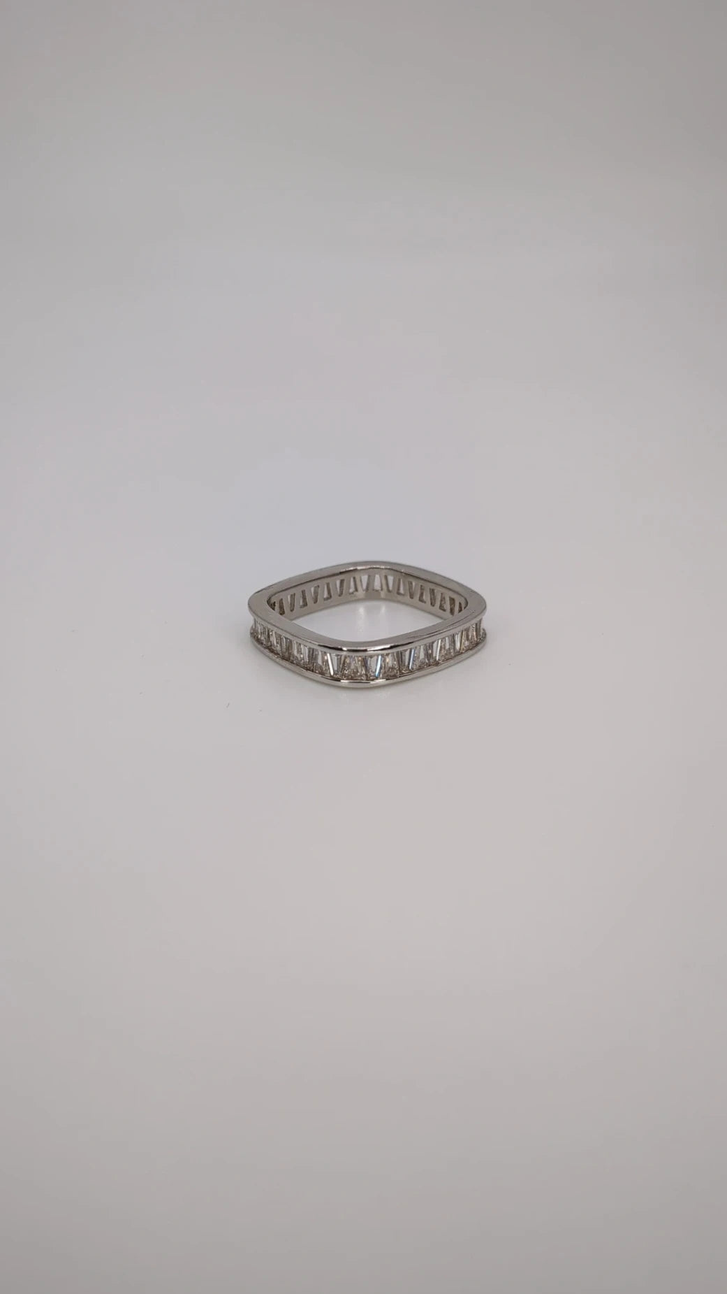 Squared Baguette Crystal Ring