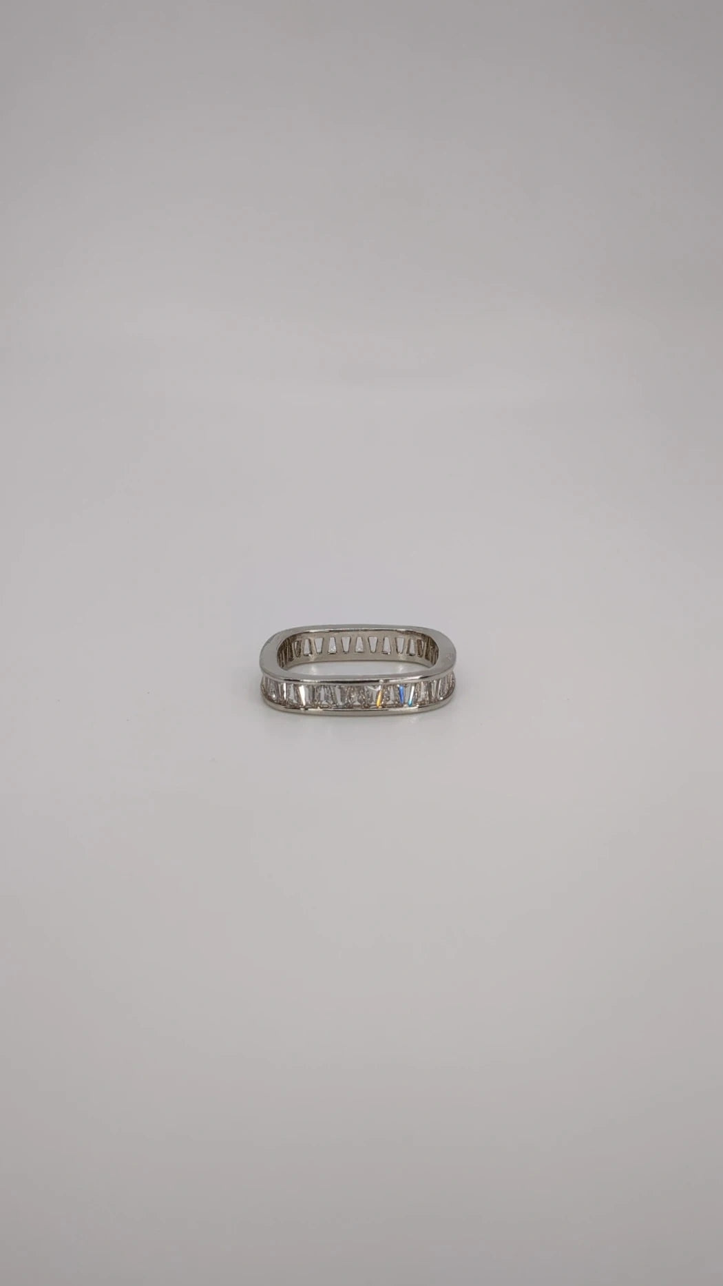 Squared Baguette Crystal Ring