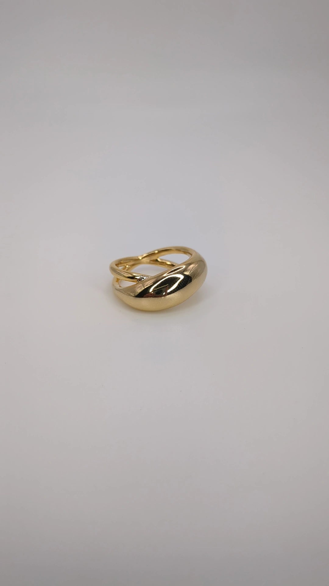 Double Hoop Gold Ring