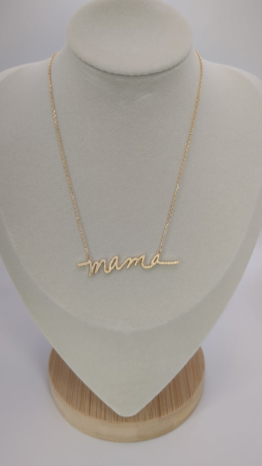 MAMA Script Necklace