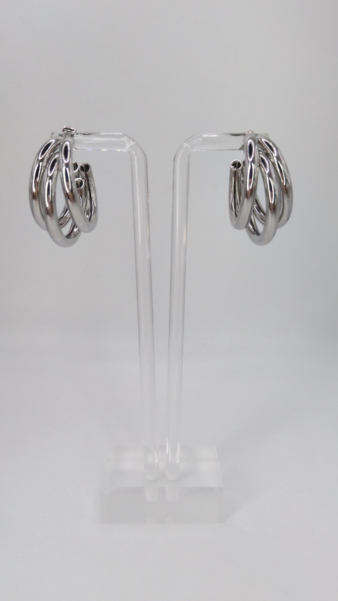 3-Ring Tube Hoop Earrings