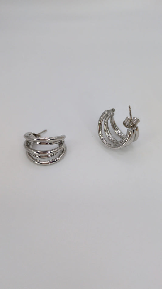 3-Ring Mini Tube Hoop Earrings