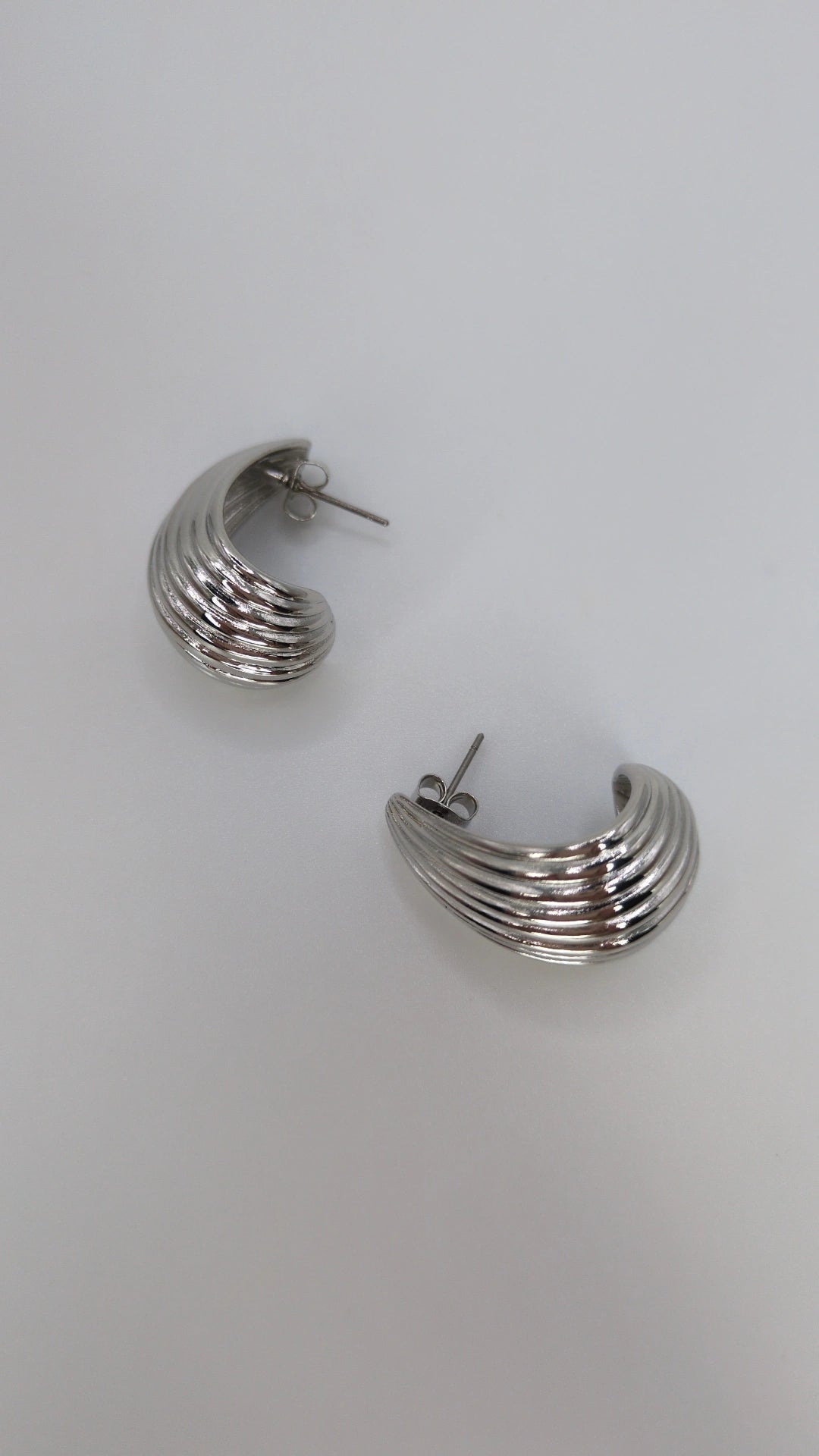 Ribbed Shell Hoop Earrings