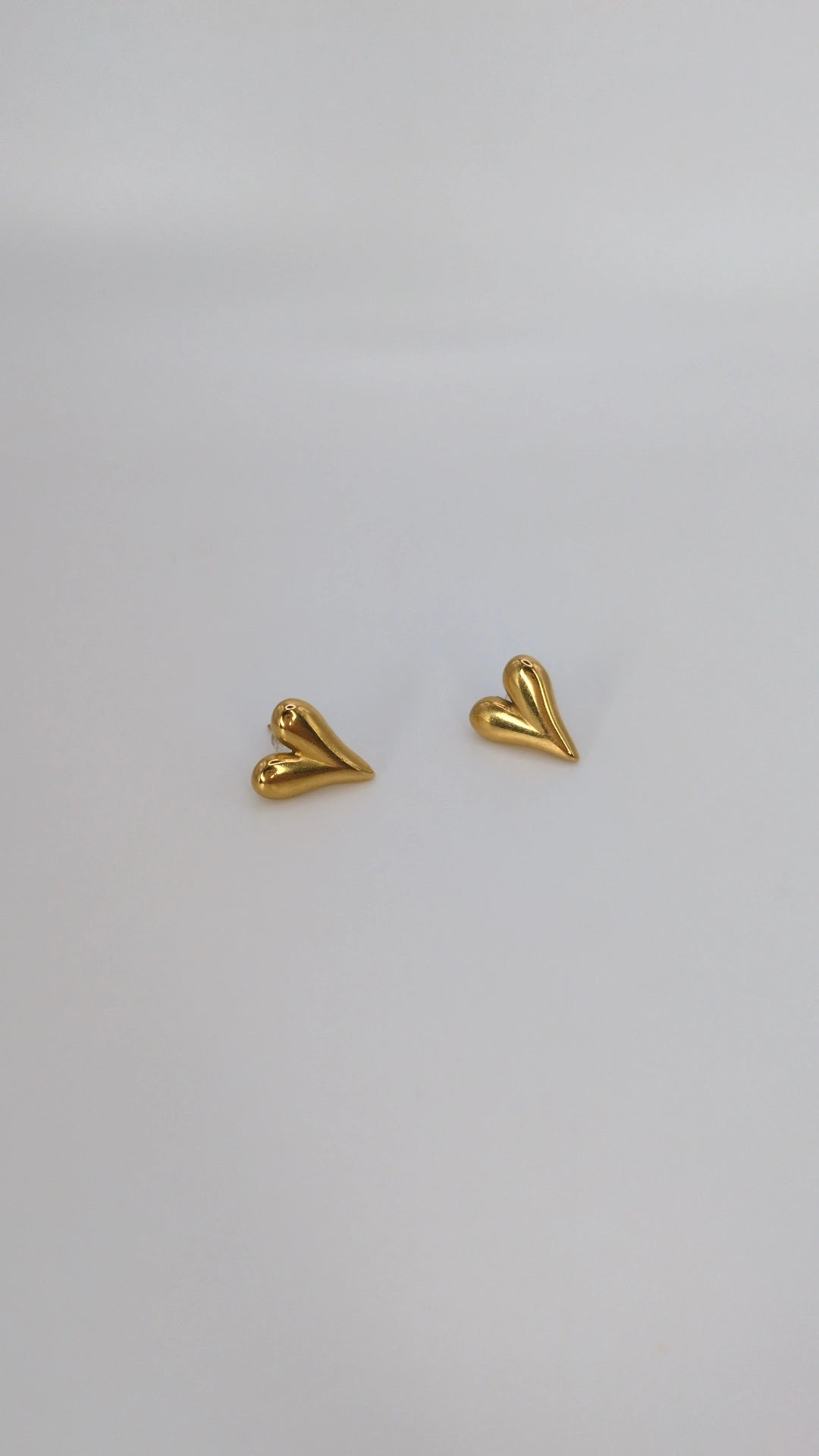 Golden Heart Stud Earrings