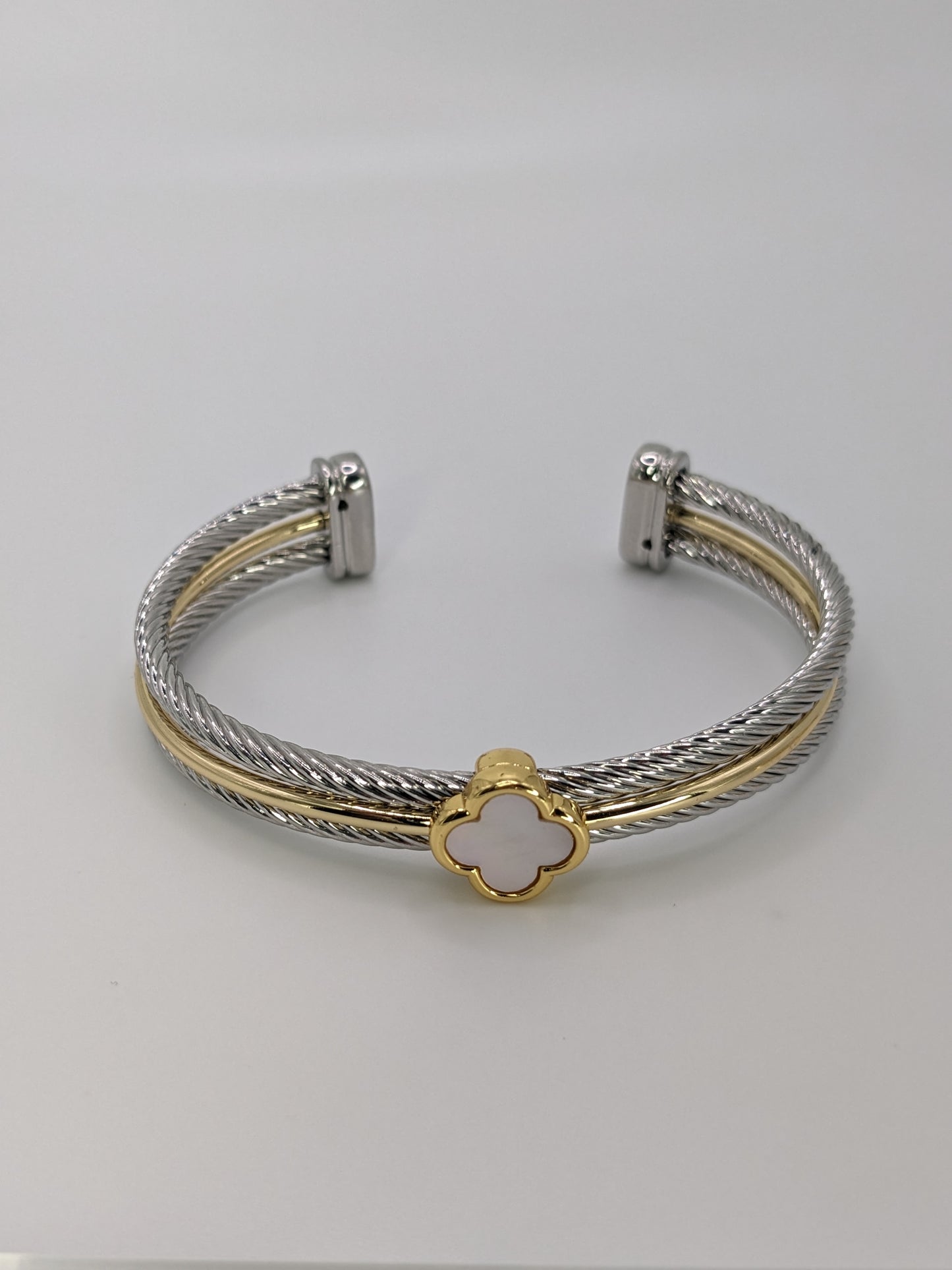 Two Tone Osito Cable Collection Bangle