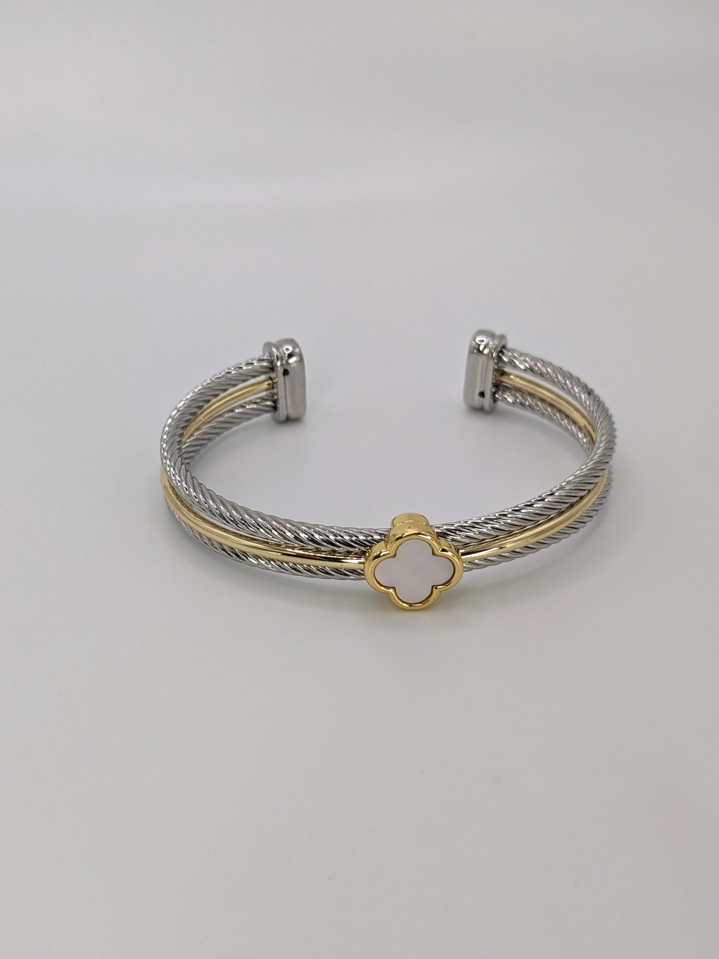 Two Tone Osito Cable Collection Bangle