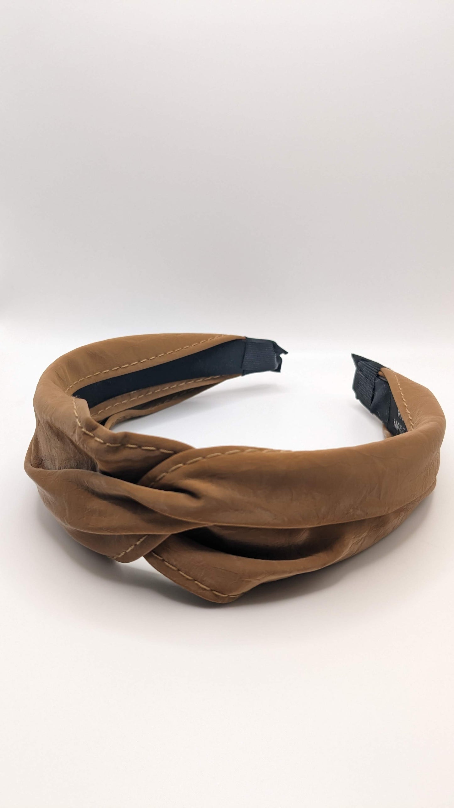 Brown Suede Crossed Headband