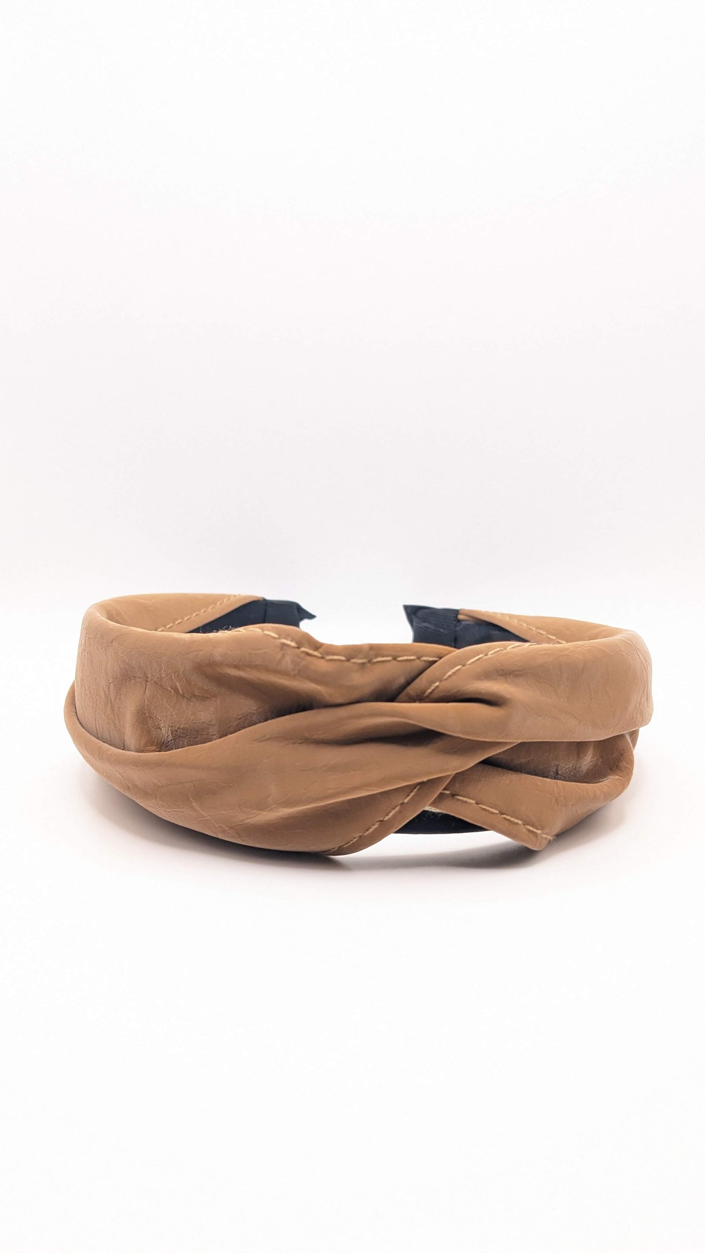 Brown Suede Crossed Headband