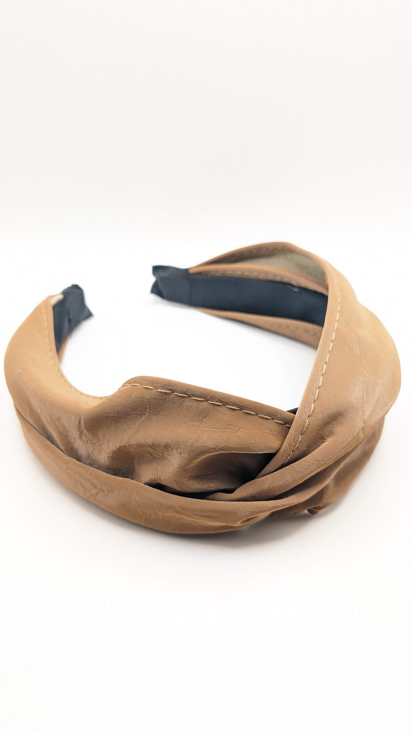 Brown Suede Crossed Headband