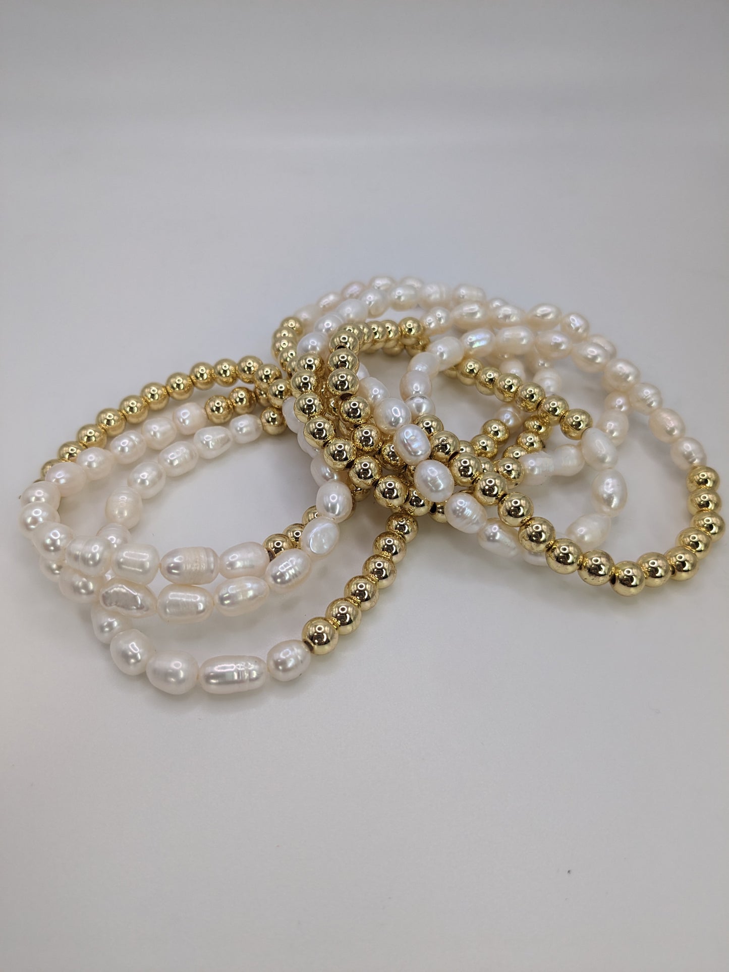 Gold & Pearl Beaded Bracelet