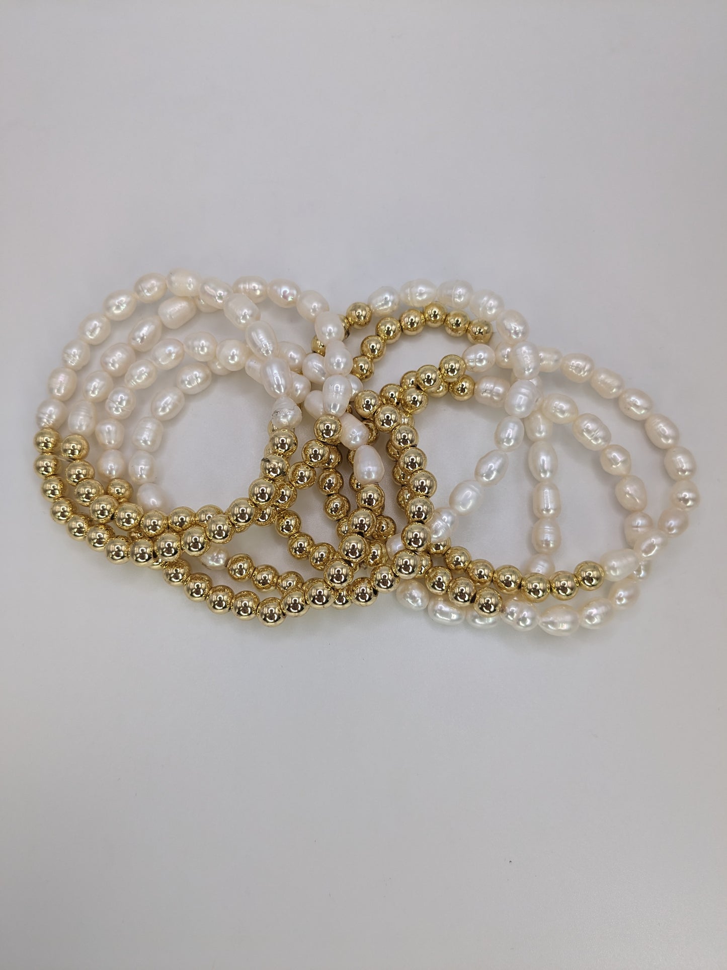 Gold & Pearl Beaded Bracelet