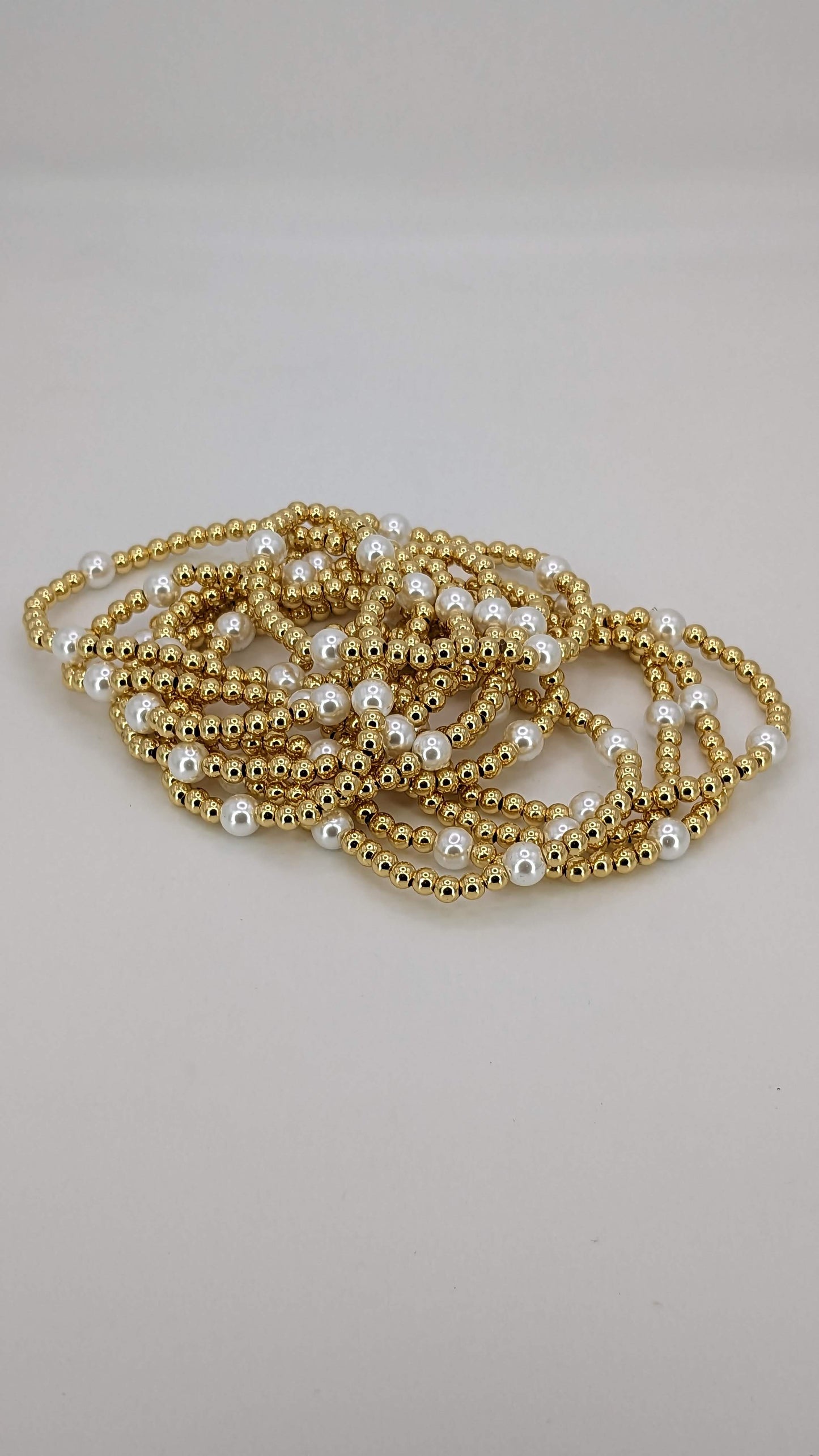 Pearl & Gold Beaded Bracelet