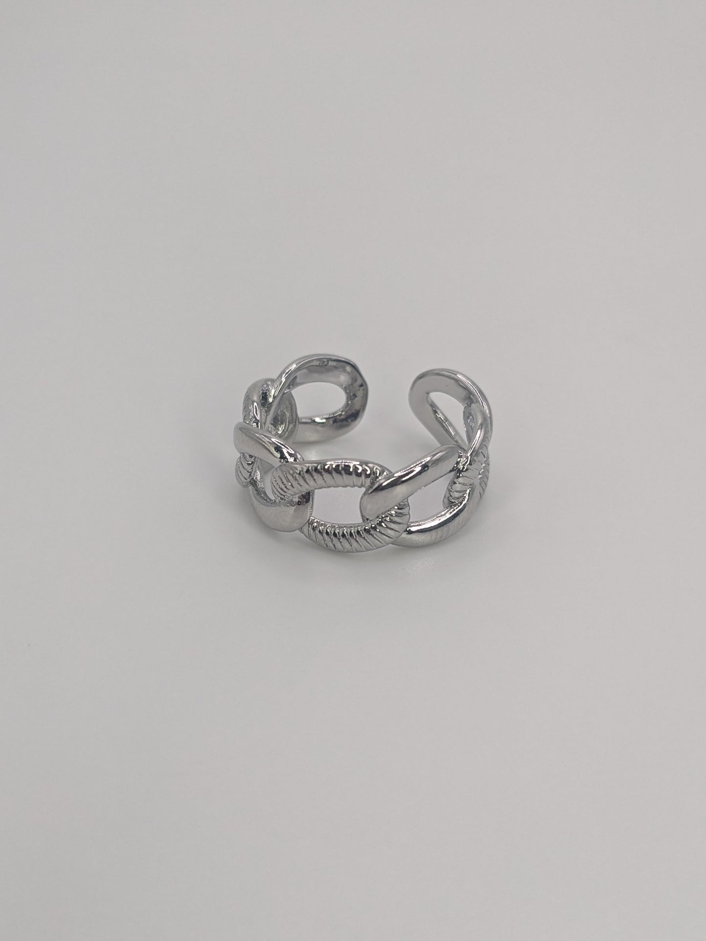 Silver Link Adjustable Ring