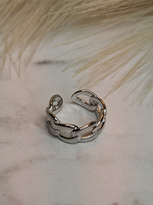 Silver Link Adjustable Ring