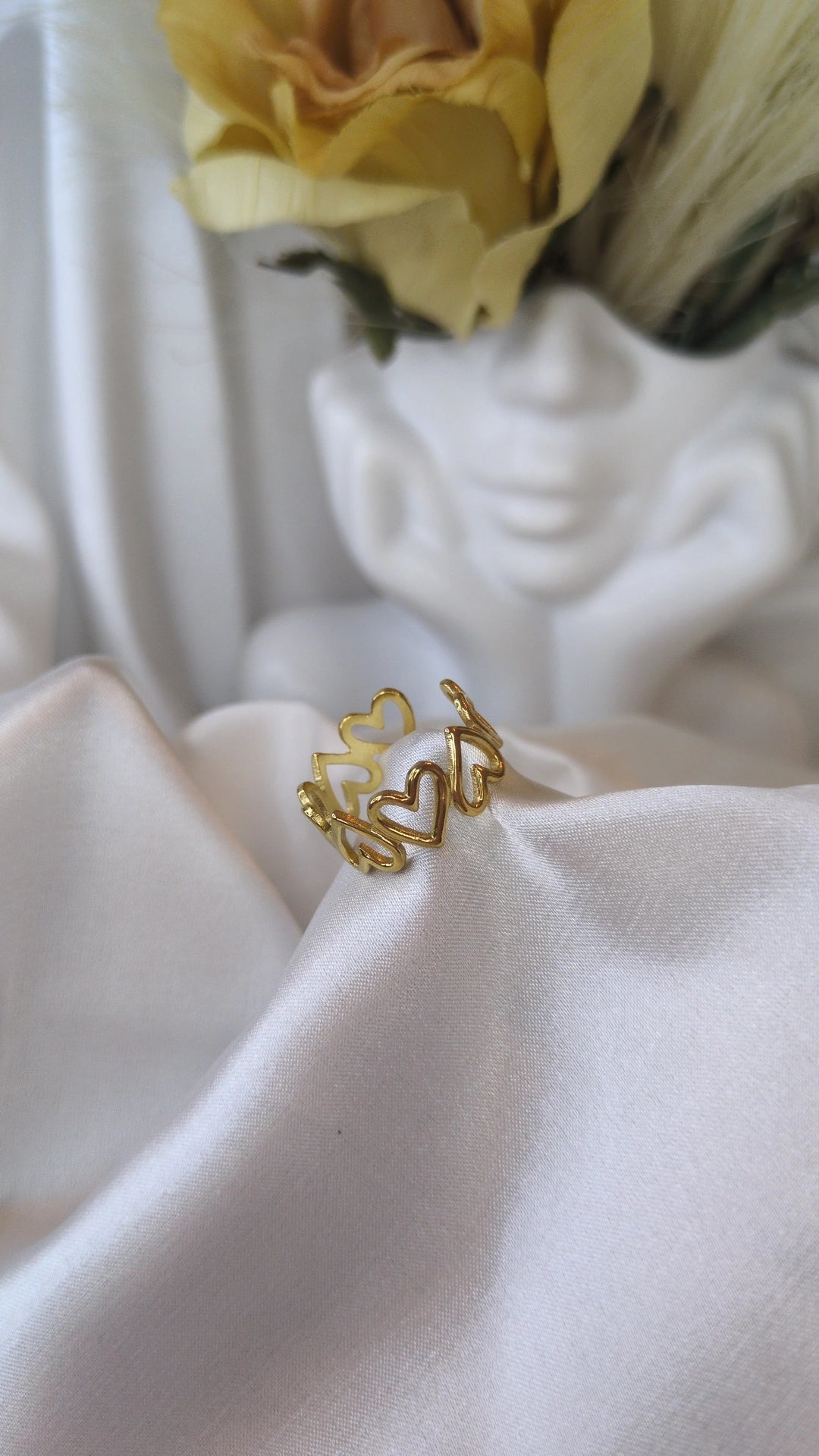 Adjustable Heart Link Ring