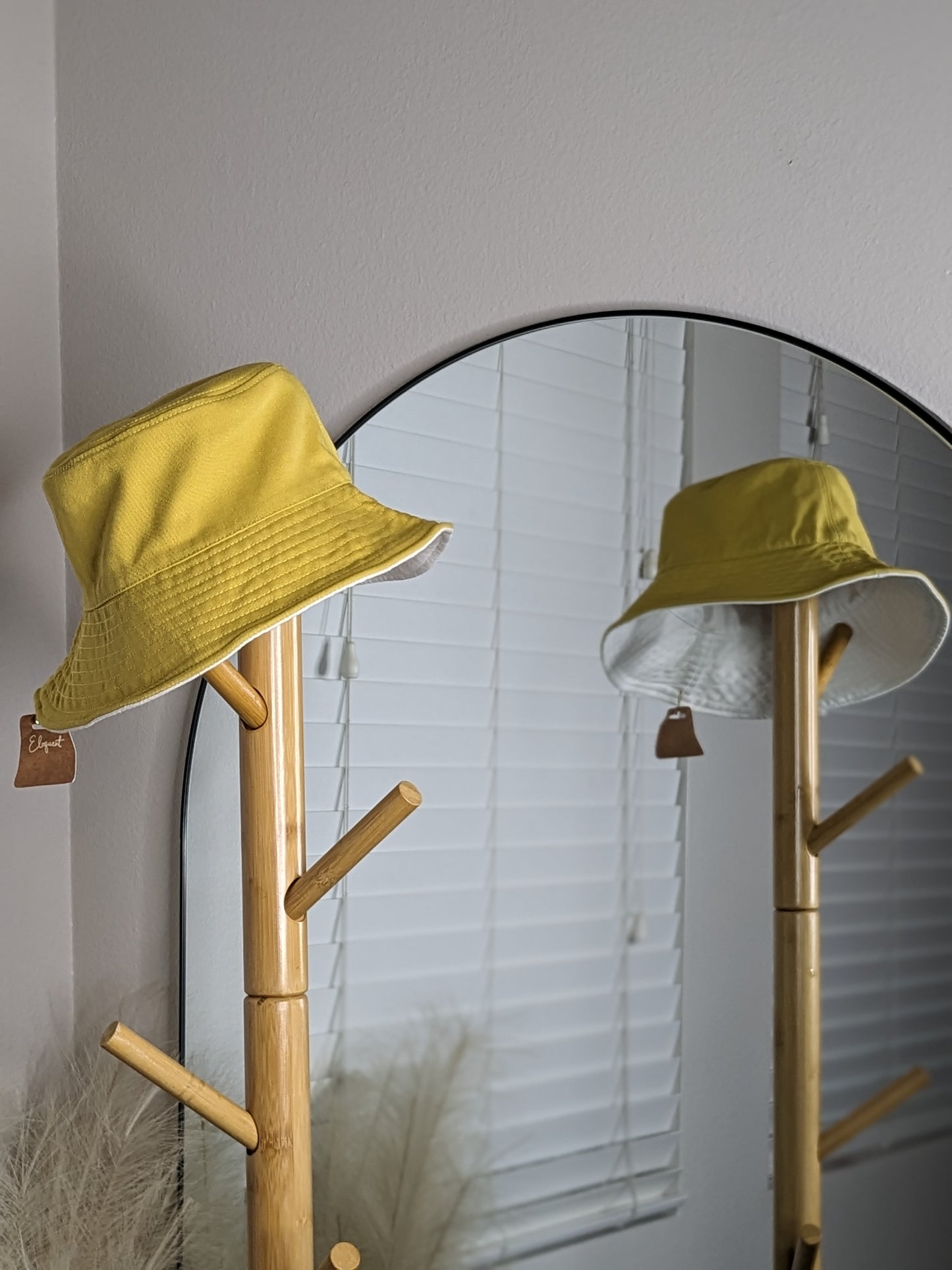 Yellow & White Reservable Bucket Hat